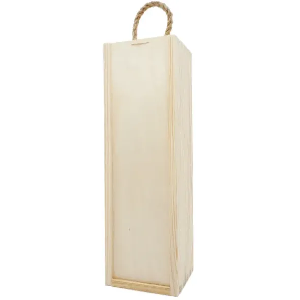 Flaschenverpackung Schiebedeckel + Tragekordel - Weinkiste Holz