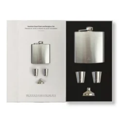 Flask and Shotglass Set Edelstahl - Flachmann + Schnapsgläser