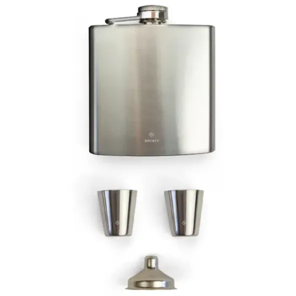 Flask and Shotglass Set Edelstahl - Flachmann + Schnapsgläser