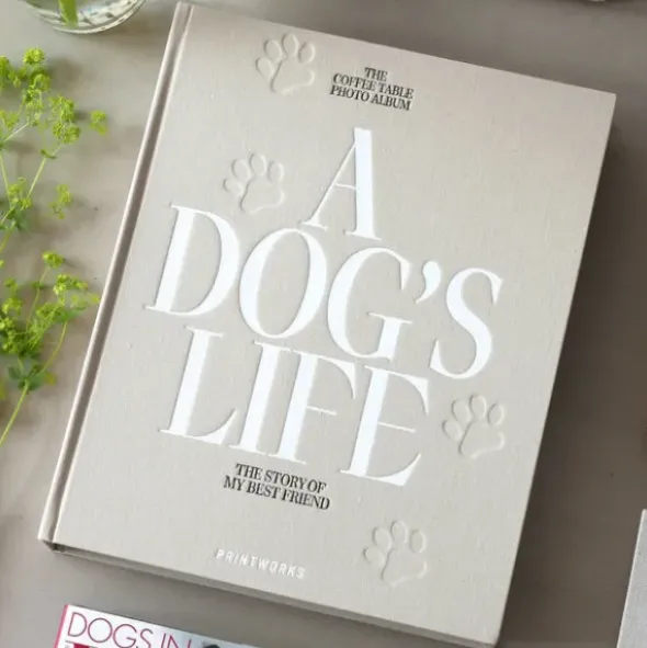 Fotoalbum Hund A DOG´S LIFE - Buch mit Stoffbezug + 30 Seiten