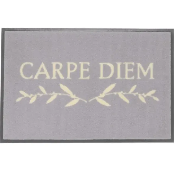 Fußmatte Carpe Diem grau, 75 x 50 cm - waschbar