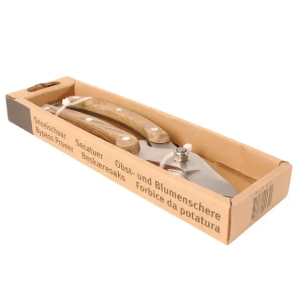 Gartenschere mit Holzgriff, Edelstahl