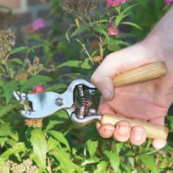 Gartenschere mit Holzgriff, Kupfer