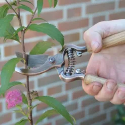 Gartenschere mit Holzgriff, Kupfer