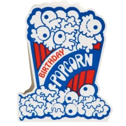 Geburtstagskarte Happy Birthday Popcorn – Cut Out Klappkarte / Einladungskarte mit Umschlag