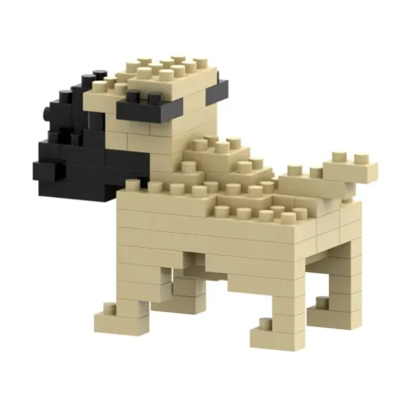 Geschenkbeutel mit BRIXIES Klemmbausatz MOPS - 73 Bausteine | Level 1