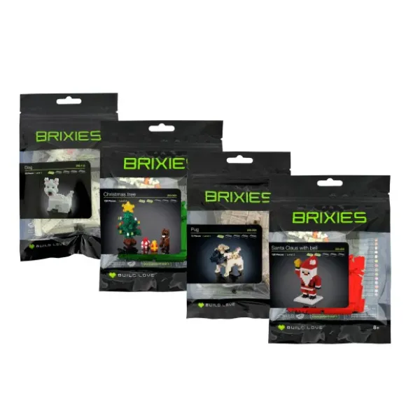 Geschenkbeutel mit BRIXIES Klemmbausatz MOPS - 73 Bausteine | Level 1