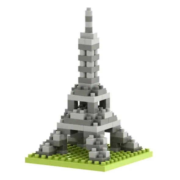 Geschenkbeutel mit BRIXIES Klemmbausatz EIFFELTURM - 90 Bausteine | Level 1