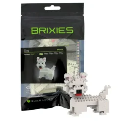 Geschenkbeutel mit BRIXIES Klemmbausatz HUND - 95 Bausteine | Level 1