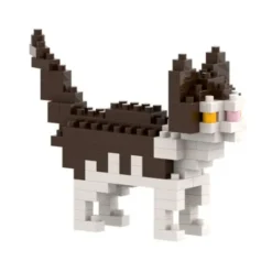 Geschenkbeutel mit BRIXIES Klemmbausatz HAUSKATZE - 93 Bausteine | Level 1