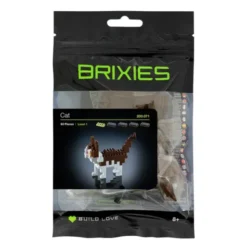 Geschenkbeutel mit BRIXIES Klemmbausatz HAUSKATZE - 93 Bausteine | Level 1