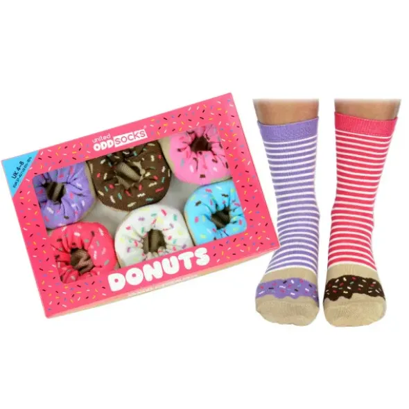 Geschenkbox Donuts, 6 Socken Gr. 37-42