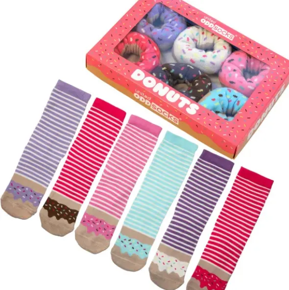Geschenkbox Donuts, 6 Socken Gr. 37-42