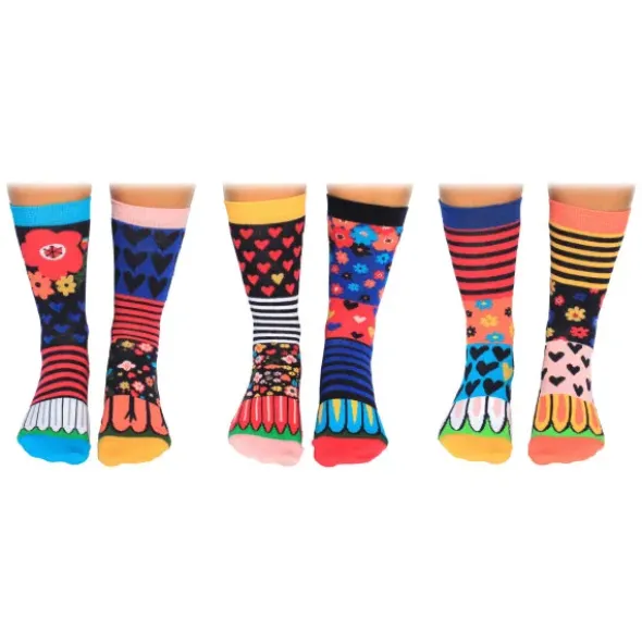 Geschenkbox FLOWER BOX - 6 blumige Socken Gr. 37-42