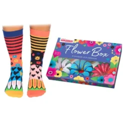 Geschenkbox FLOWER BOX - 6 blumige Socken Gr. 37-42