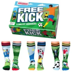 Geschenkbox FREE KICK - 6 Socken Fußball - Gr. 39-46