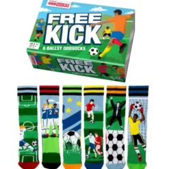 Geschenkbox FREE KICK - 6 Socken Fußball - Gr. 39-46