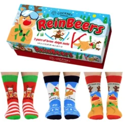 Geschenkbox REINBEERS - 3 Paar XMAS Biersocken Gr. 39 - 46