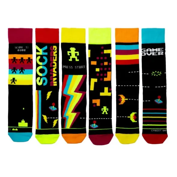 Geschenkbox Space Invaders - 6 Socken - Gr. 39-46