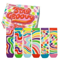 Geschenkbox STAY GROOVY - 6 Socken - Gr. 37-42
