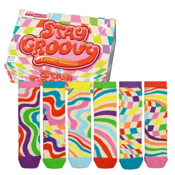 Geschenkbox STAY GROOVY - 6 Socken - Gr. 37-42