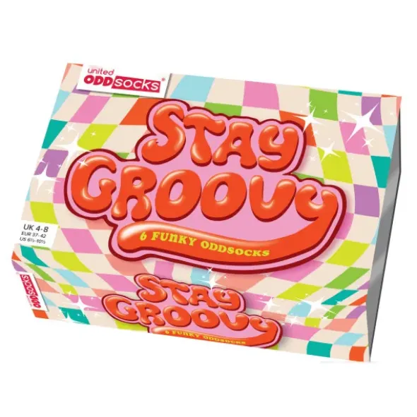 Geschenkbox STAY GROOVY - 6 Socken - Gr. 37-42