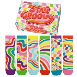 Geschenkbox STAY GROOVY - 6 Socken - Gr. 37-42