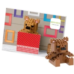 Geschenkkarte Teddybär mit Brixies Klemmbausatz TEDDY BEAR - 59 Bausteine