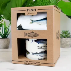 Geschenkset FISCHE Tasse + Socken mit Fisch Motiv
