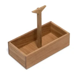 Gewürzkiste aus Eiche mit Tragegriff – Holz Ordnungsbox klein 30 x 15,5 cm