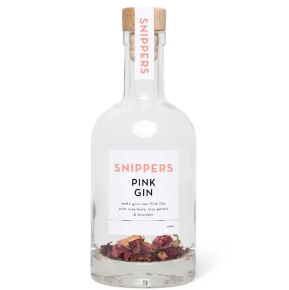 Gin Geschenk Set DIY - Pink & Lemon & Spiced Gin - Flasche 350 ml mit 3 Gewürzen zum Veredeln