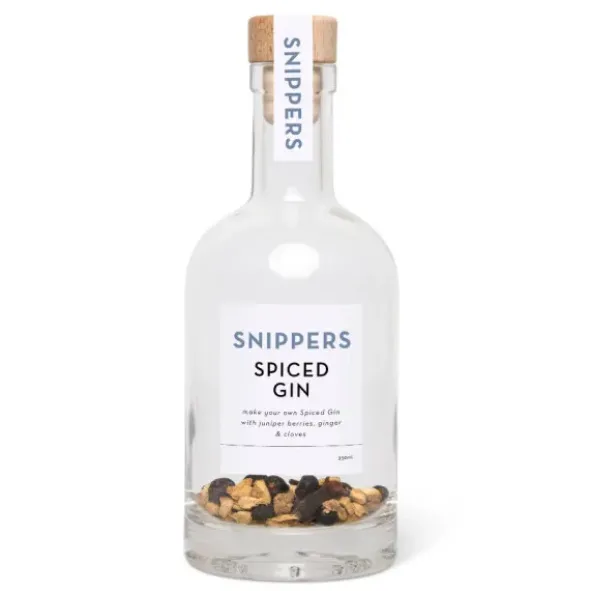 Gin Geschenk Set DIY - Spiced Gin - Flasche 350 ml mit Gewürzen zum Veredeln