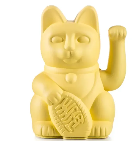 Glückskatze / Winkekatze gelb