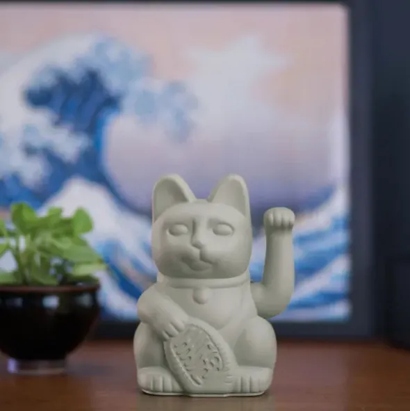 Glückskatze / Winkekatze grau