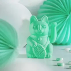 Glückskatze / Winkekatze mint