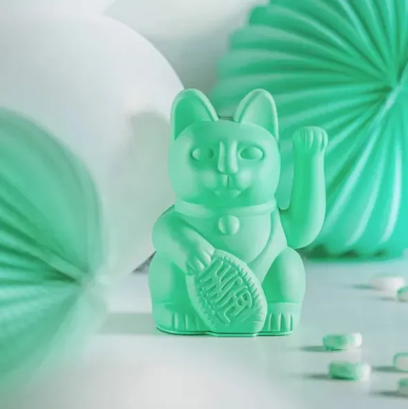Glückskatze / Winkekatze mint