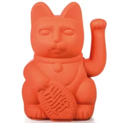 Glückskatze / Winkekatze neon orange