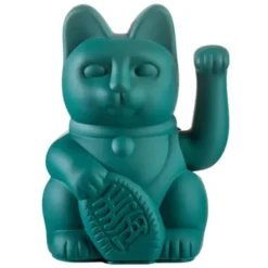 Glückskatze / Winkekatze petrol grün