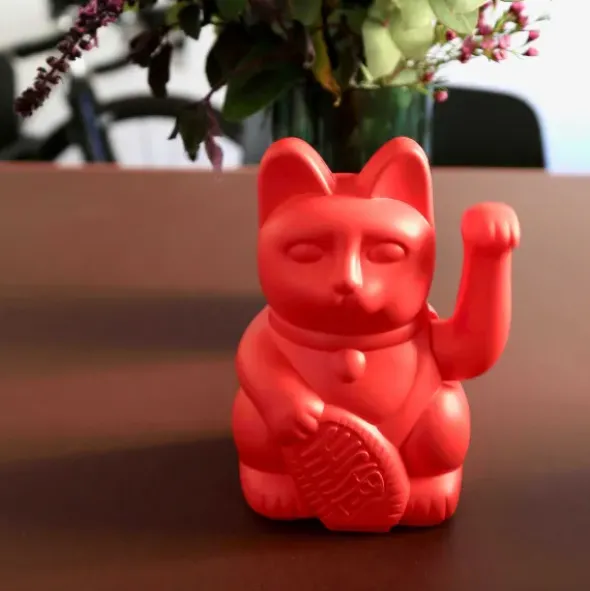 Glückskatze / Winkekatze rot