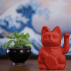 Glückskatze / Winkekatze rot