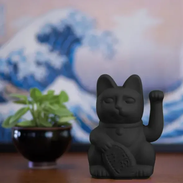 Glückskatze / Winkekatze schwarz