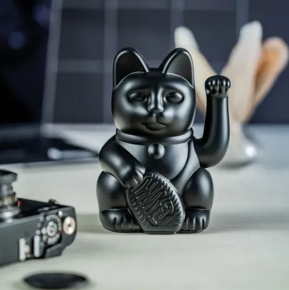 Glückskatze / Winkekatze schwarz