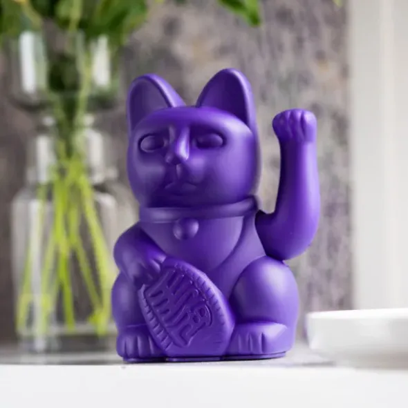 Glückskatze / Winkekatze violett