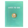 Glücksmünze Glückskatze + Grußkarte LUCK TO GO