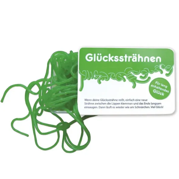 Glückssträhnen / Schachtel mit Fruchtgummischnüren
