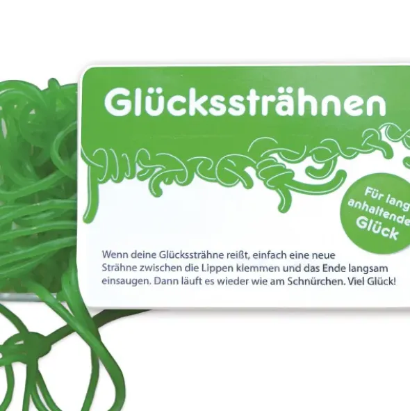 Glückssträhnen / Schachtel mit Fruchtgummischnüren