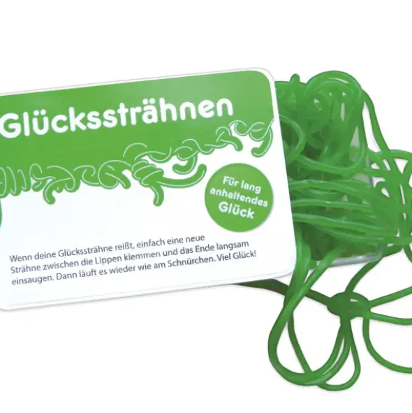 Glückssträhnen / Schachtel mit Fruchtgummischnüren