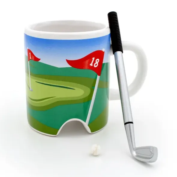 Golf Tasse mit Schläger und Ball
