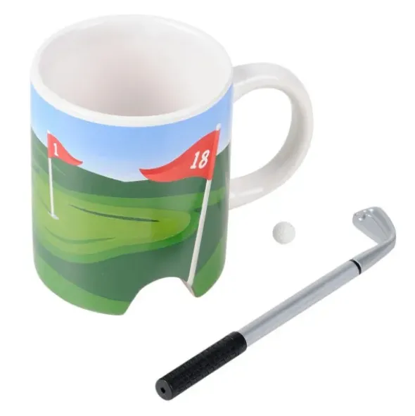 Golf Tasse mit Schläger und Ball