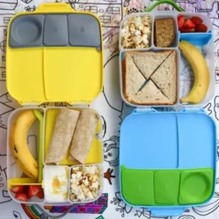 Große Kinderlunchbox mit 4 Fächern 2000 ml - blau